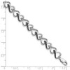 Black Bow Jewelry Black & White Diamond 8mm Heart Bracelet in Sterling Silver, 7.5 Inch - 4 of 4