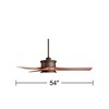 54" Casa Vieja Key West Modern Indoor Outdoor Ceiling Fan with Dimmable LED Light Remote Emperial Bronze Walnut Opal Glass Wet Rated for Patio House - 4 of 4