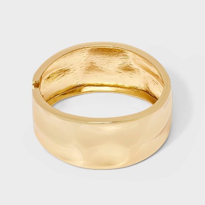 Textured Hinged Cuff Bracelet - A New Day™ Gold