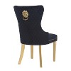 Vynxaria Simba Gold 2-Piece Dining Chair Set - Navy Velvet with Elegant Gold Legs - 4 of 4