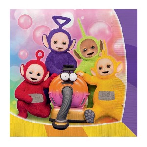 Treasures Gifted Teletubbies Napkins - 6.5in x 6.5in Disposable Paper Napkins - Teletubbies Birthday Party Supplies - 1 of 4