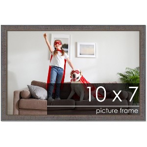 PosterPalooza | Photo Size Textured Grey Picture Frame - UV Acrylic, Foam Board Backing, Hanging Hardware - 1 of 4