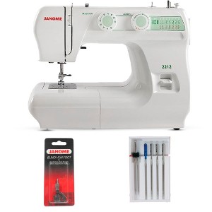 Janome 2212 Front-Loading Sewing Machine with 12 Built-In Stitches Bundle - 1 of 4