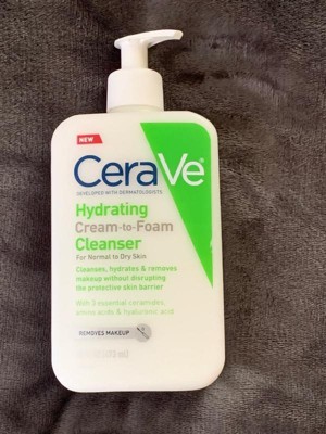 Cerave Hydrating Cream-to-foam Face Wash With Hyaluronic Acid For ...