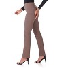 Rekucci Women's Pull-On Straight Leg Pants with Pockets & Tummy Control – Office Workwear Stretch Trousers - 2 of 4