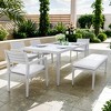 TiramisuBest 7-Piece Outdoor PE Rattan Wicker Dining Set - Acacia Wood Tabletop, Stackable Armrest Chairs,Cushions (Brown) - 3 of 4