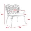 Vynxaria Black Patio Bench with Floral Rose Design - Ideal for Gardens and Parks, 33.80'' W x 22.40'' D x 34.60'' H - 3 of 4