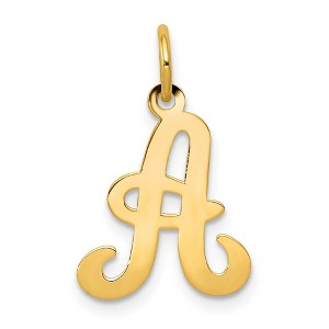 Black Bow Jewelry 14k Yellow Gold, Sophia Collection, Small Script Initial A Pendant - 1 of 4