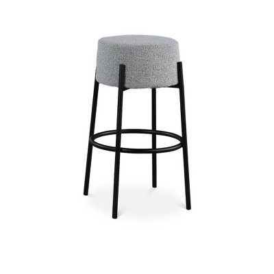 Meridian Furniture,Avalon Grey Boucle Fabric Bar Stool