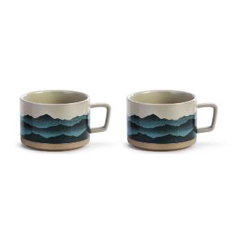 DEMDACO Love that Mountain Air Soup Mug - Set of 2 Blue