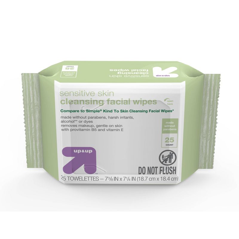 Facial Cleansing Wipes - Unscented - 25ct - up &#38; up&#8482;, 1 of 7