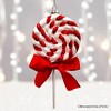 Red Swirl Candycane Lollipop Glass Christmas Ornament| OrnamentallyYou - 3 of 4