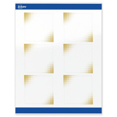 Avery Square Labels, Gold Blush Pattern, 3" x 3", 60 Total