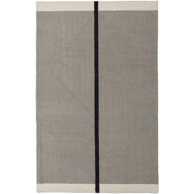 Maguire Transitional Abstract Taupe/Black Area Rug