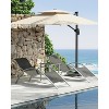 Set of 2 Outdoor Patio Chaise Lounge, 3 Pieces Pool Lounge Chairs with Arm & Side Table, Beach Sunbathing Lawn Chairs for Outside - 4 of 4