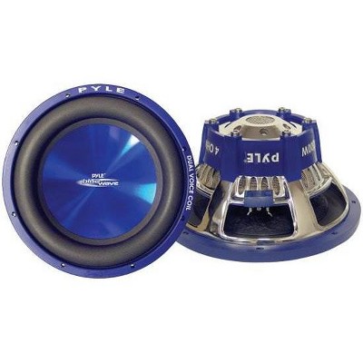 Pyle PLBW84 8 Inch 600 Watt Peak Power Injection Molded Cone Car DVC Audio Subwoofer with Silver Plated Speaker Terminals, Blue