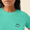 Dalix Smile Face Embroidered Soft Cotton Short Sleeve T Shirt Womens - 4 of 4