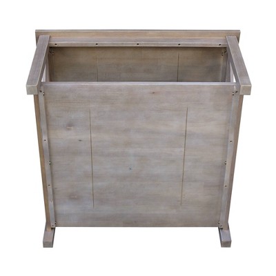 Elegant Transitional 36" Square Wood Coffee Table in Washed Gray