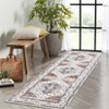 Vintage Floral Distressed Printed Area Rug Low Pile Machine Washable Stain Resistant Non Shedding Non Slip Pet Friendly Floor Mat - 2 of 4