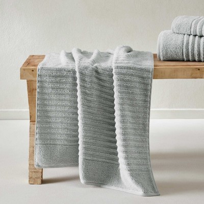 Light Grey Combed Cotton Ribbed Hand Towel Set (Pack of 6)