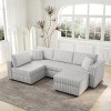 106" U-Shaped 5-Seater Modular Sofa with Storage Ottoman,Light Gray Removable Covers and Soft Foam for Living Room-Baofuwish - 2 of 4