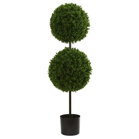 3 5ft Boxwood Double Ball Artificial Topiary Tree Nearly Natural Target