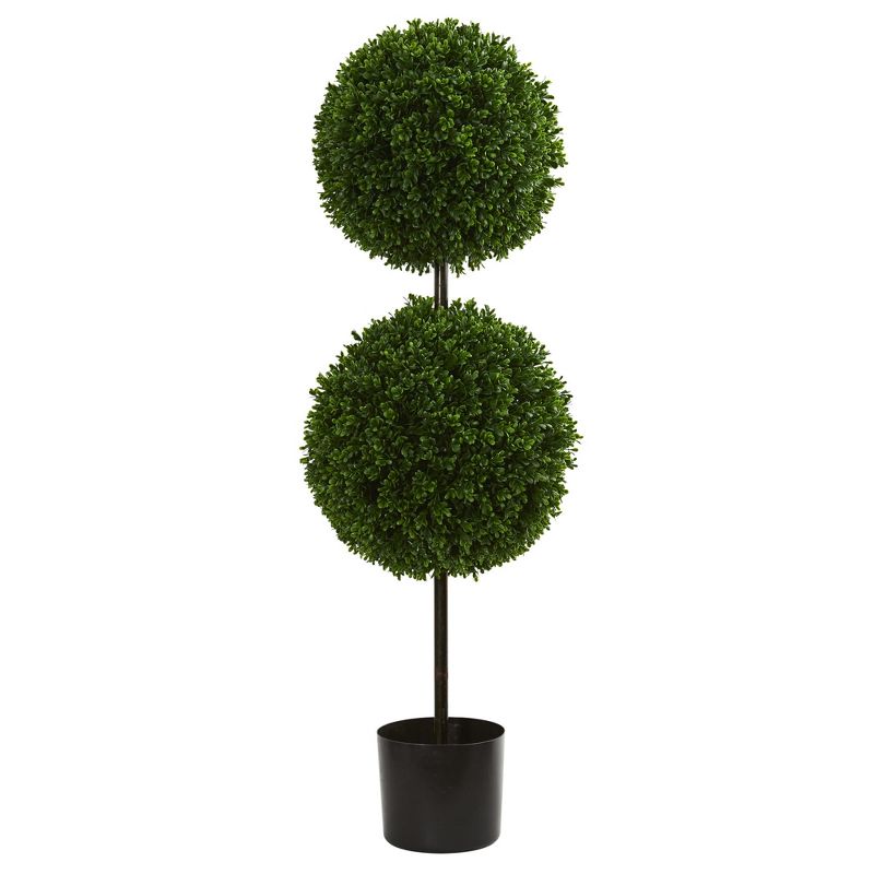 3.5ft Boxwood Double Ball Artificial Topiary Tree - Nearly Natural, 1 of 5