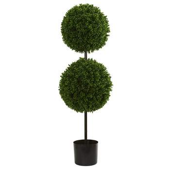 3.5ft Boxwood Double Ball Artificial Topiary Tree - Nearly Natural