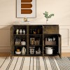 NicBex Stylish Accent Buffet Cabinet with Storage Contemporary Wood Sideboard Cabinet with Gold Handles and Adjustable Shelf for Living Room - 2 of 4