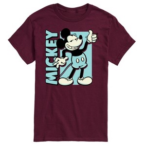 Men's - Disney - Mickey Light Blue Vintage Short Sleeve Graphic T-Shirt - 1 of 4