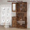 Space-Saving 67" Freestanding Cabinet with Glass Doors ,Adjustable Shelves for Bathroom, Pantry, Laundry & Living Room Storage - 4 of 4