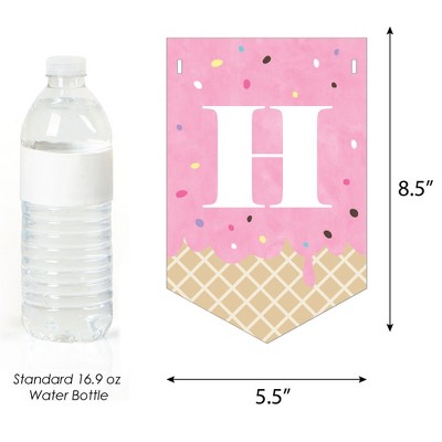 Ice Cream Birthday Party Banner - Scoop Up The Fun Bunting Decor With Sprinkles Design