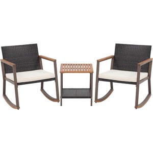 My Depot Outdoor Rattan Chair 3 Piece Set with Coffee Table and Cushions for Balcony Porch Poolside - 1 of 4