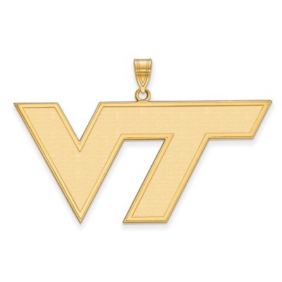 Black Bow Jewelry 10k Yellow Gold Virginia Tech Hokies NCAA Extra Large Pendant