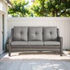 Gymojoy Outdoor 3-Seat Sofa PE Wicker Sofa Rattan Patio Sofa Couch For Garden - 4 of 4