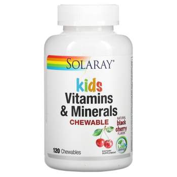 Solaray Kids Vitamins & Minerals, Chewable, Natural Black Cherry, 120 Chewables