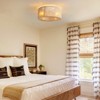 Ludomide 17.7"  Boho Flush Mount Caged Ceiling Fan With Lights and Remote, Rustic Low Profile Fandelier For Bedroom - 2 of 4