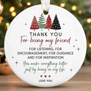 Lomsoe Friend Christmas Friendship Christmas Ornament Decor Ceramic Xmas Tree Decor Christmas Gift - 1 of 4