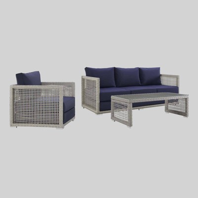 latigo 3pc rattan patio