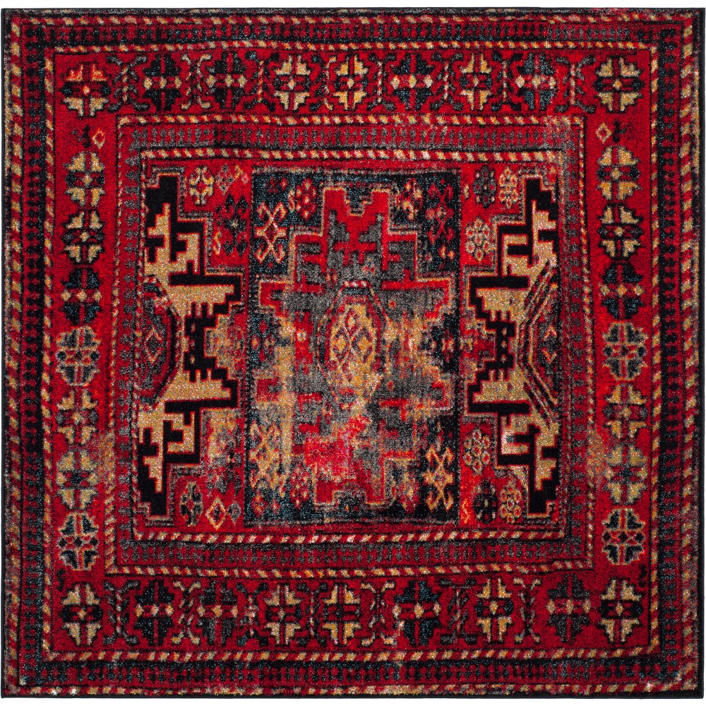 5'3inx5'3in Square Florence Rug Red/Multi Square - Safavieh