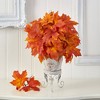 Nearly Natural 20-in Autumn Maple Leaf Artificial Plant in Metal Planter - image 2 of 2