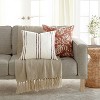 2-Pack Yarn-Dyed Patterns Terracotta Throw Pillows - Becky Cameron, Terracotta Yarn-Dyed Framed Stripe / Distressed Floral, 20 x 20 - 3 of 4