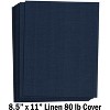 Hamilco Colored Cardstock Scrapbook Paper 8.5x11 Linen Textured Color Card Stock Paper Denim Blue 80 lb Cover 50 Pack - 2 of 4