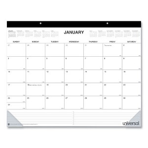 Desk Pad Calendar, 22 x 17, White Sheets, Black Binding, Clear Corners, 12-Month (Jan to Dec): 2025 - 1 of 4