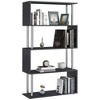 HomCom Modern S-Shaped 5 Tier Room Dividing Bookcase Wooden Storage Display Stand Shelf - Black - 4 of 4