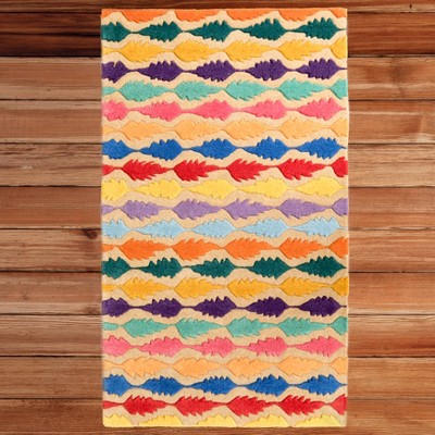 1'10"x1'10" Rectangle Woven Accent Rug Multicolored - DEERLUX