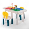 DOMETOUR All-in-One Kids Activity Table and Chairs Set, Building Block Table with 100Pcs DIY Blocks Toys, Study Desk for Toddlers - 2 of 4
