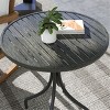 Maggift Patio End Tables, Modern Decorative Side Tables, Stylish Design for Patio, Living Room, Indoor and Outdoor Use, Black, 26"*26"*28.1" - 2 of 4