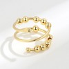 Anna-Kaci Women's Beaded Wrap Ring Adjustable Layered Ball Detailing Modern Minimalist Jewelry Accessory 0.4in - 2 of 4