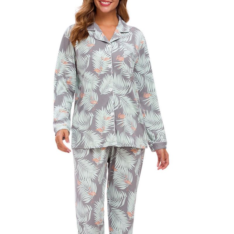 cheibear Womens Sleepwear Lounge Cute Print Nightwear with Pants Long Sleeve Pajama Set, 5 of 6